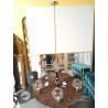 LAMPARA TECHO METAL CRISTAL 83X128 BOLAS NEGRO