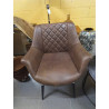 SILLA PU METAL MARRON