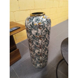 JARRON METAL 25X25X69 VERDE