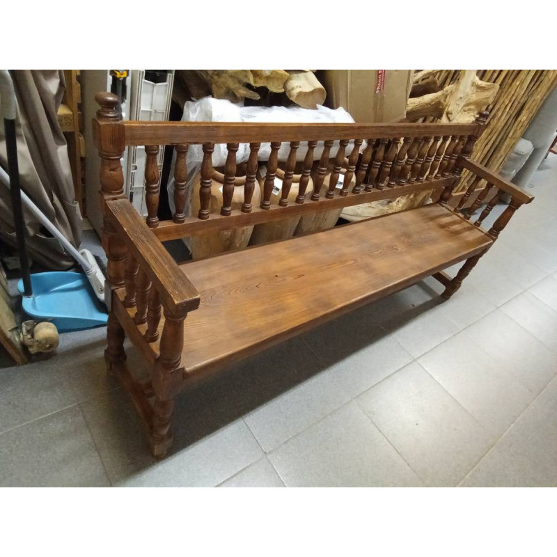 BANCO MADERA TORNEADO 170X42X85 CM