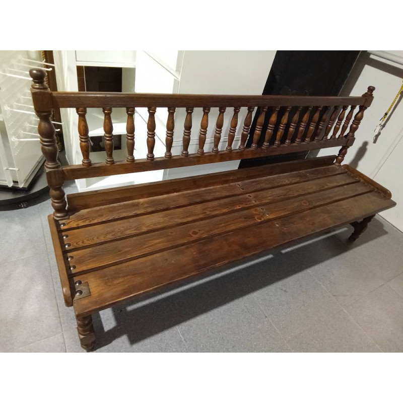 BANCO DE MADERA TORNEADO (TACHUELAS) 176X50X85 CM