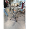 MESA CRISTAL PATA METALICA 119CM
