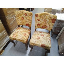 SILLA MADERA TAPIZADO FLORES