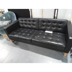 SOFA 2 PLAZAS PIEL NEGRA