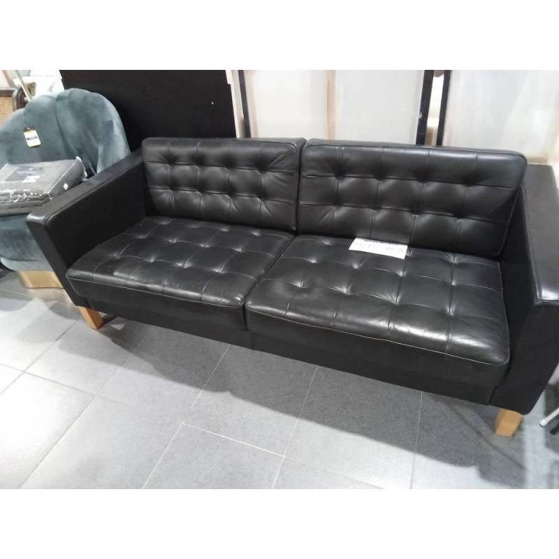 SOFA 2 PLAZAS PIEL NEGRA