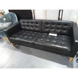 SOFA 2 PLAZAS PIEL NEGRA