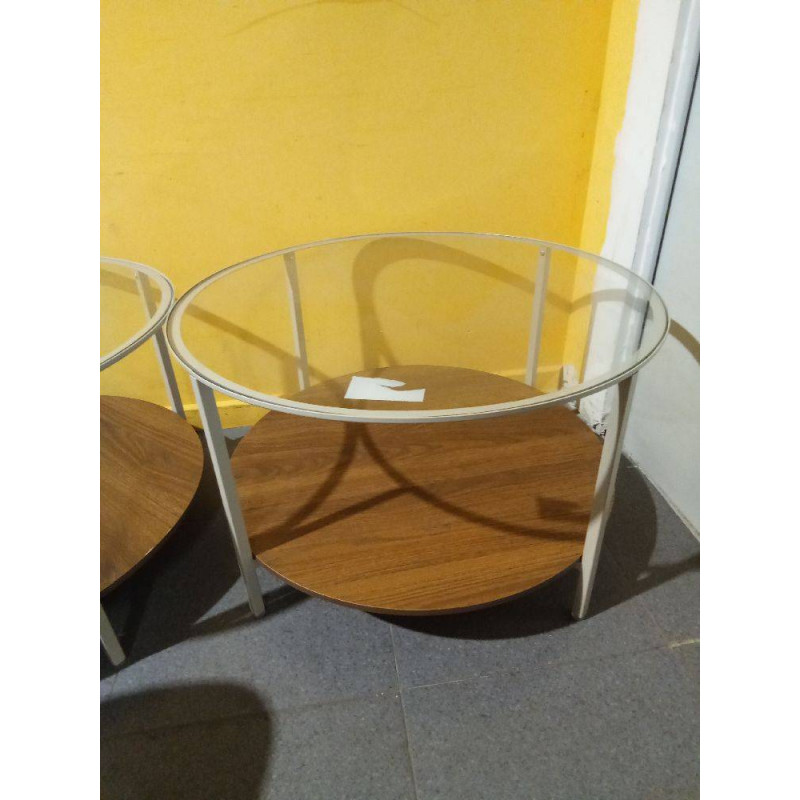 MESA AUXILIAR REDONDA CRISTAL 