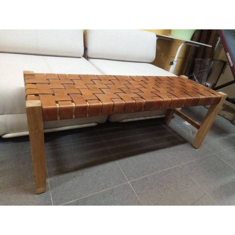BANCO MADERA Y PIEL