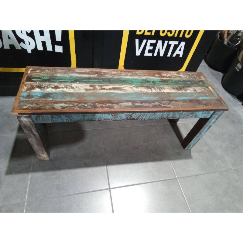 BANCO MADERA ENVEJECIDO INDUSTRIAL