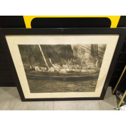 GRABADO BARCOS EN EL PUERTO...