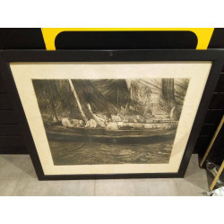 GRABADO BARCOS EN EL PUERTO...