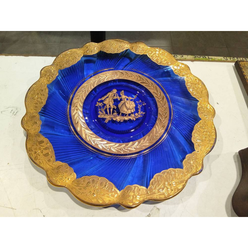 BANDEJA CRISTAL ORO