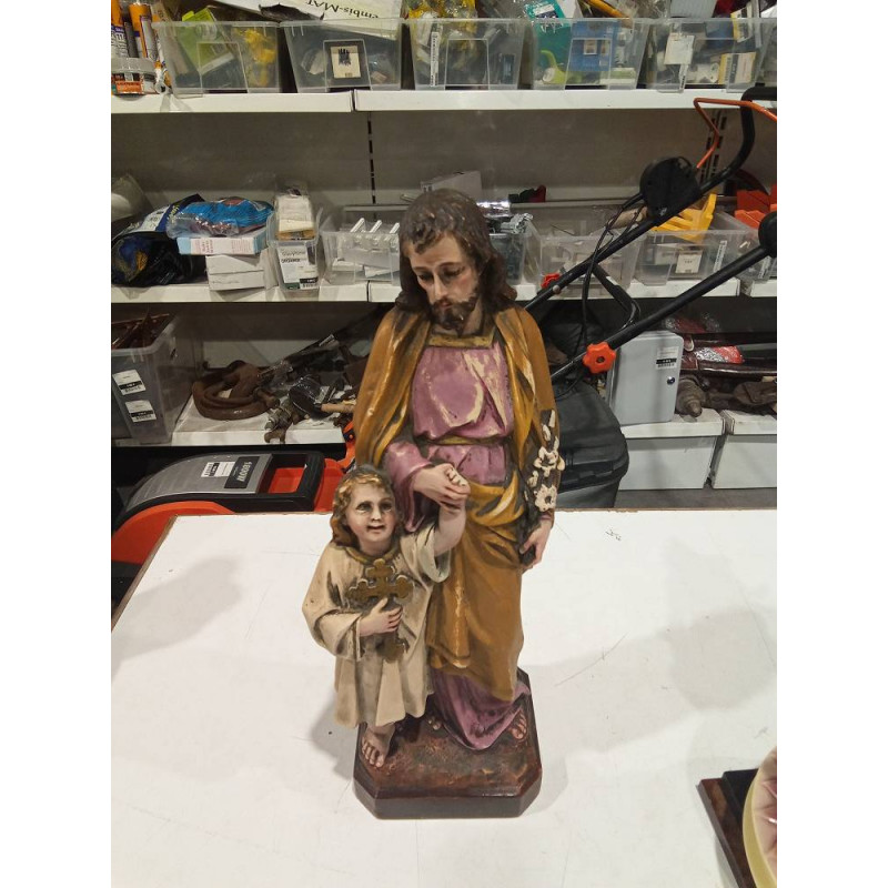 FIGURA ARTE CRISTIANO OLOT JOSE Y NIÑO JESUS