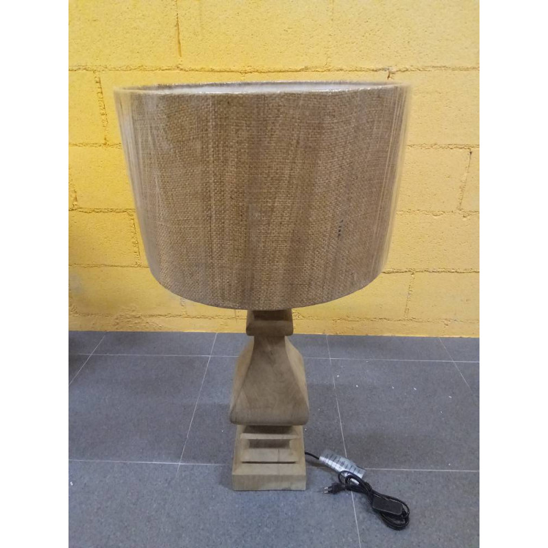 LAMPARA SOBREMESA MADERA YUTE 41X41X82