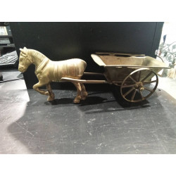 CABALLO CON CARRO BRONCE