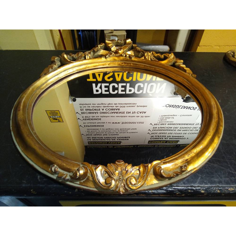 ESPEJO DORADO OVALADO